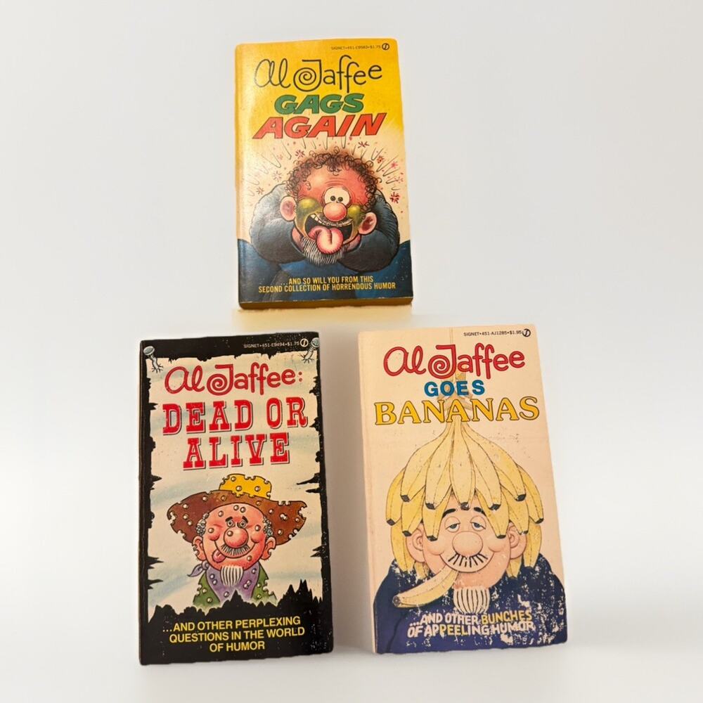 Vintage AL JAFFEE Paperback Books Lot Dead Or Alive /Gags Again / Goes Bananas